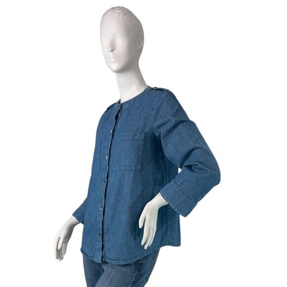 A.P.C. Rue Madame Paris LEA Blouse in Stonewashed Indigo Blue SIze EU 36, US S - Picture 1 of 12
